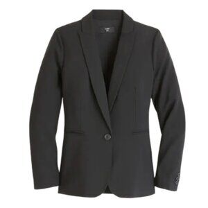 NWT JCrew Parke Blazer Jacket Womens 0 Black Italian Stretch Wool J5383 Coat NEW